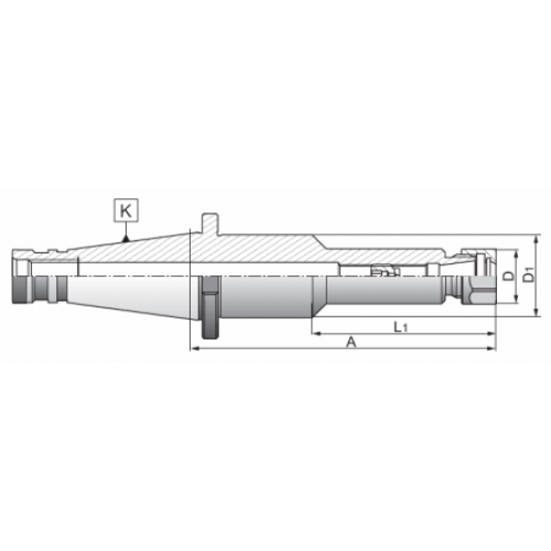 Klieštinový upínač pre klieštiny ER, pre nástroje s vavlcovou stopkou,  DIN 2080, Typ 7616-S