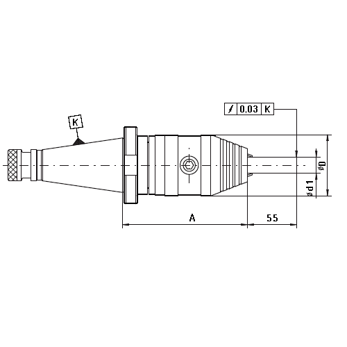 Trň s samosvorným skľučovadlom, DIN 2080, Typ 7662